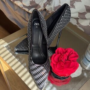 Zara Black Studded Heels